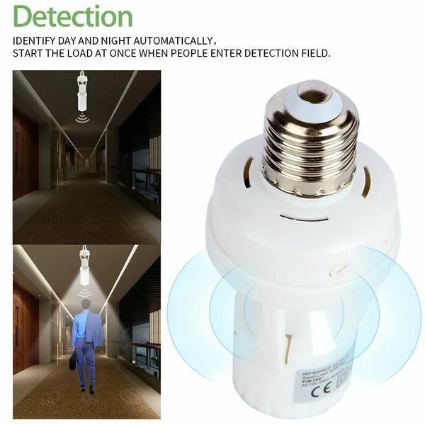 1pc Smart Motion Sensor Light Bulb Holder E27