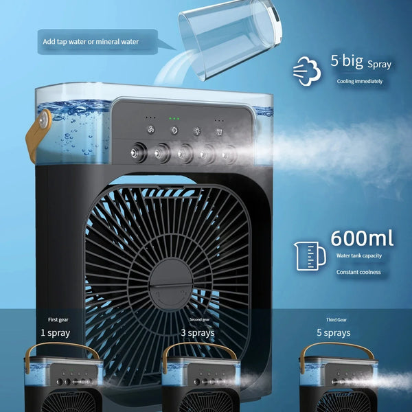 3-in-1 Air Humidifier Cooling Fan with Water Mist