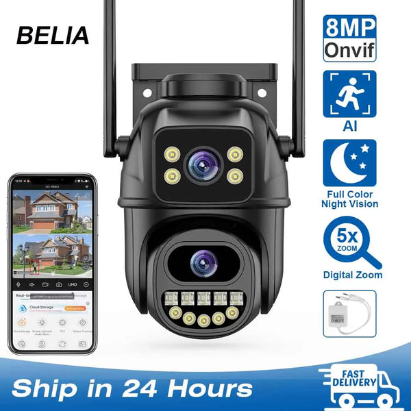 4K 8MP WiFi Surveillance Camera with Dual Lens