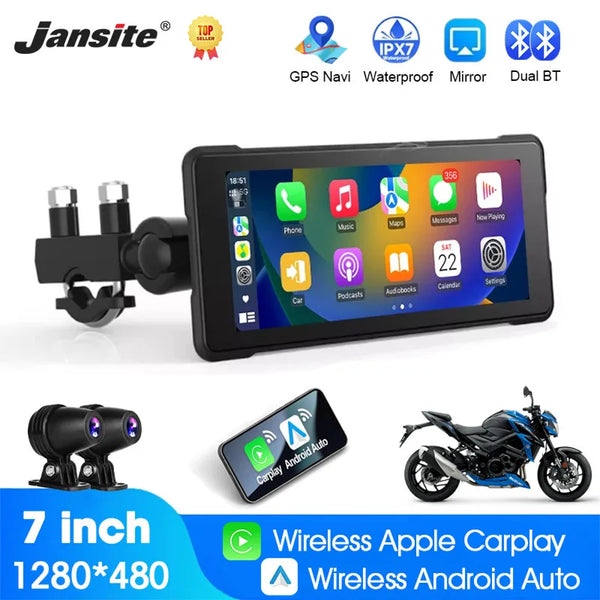 5/7 Inch CarPlay Motorcycle DVR GPS Navigation