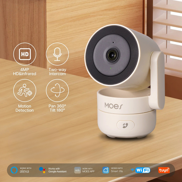 WiFi Indoor Pan/Tilt Camera, 4MP, Night Vision