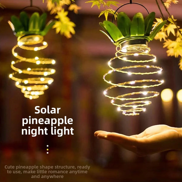 Solar Pineapple Iron Lantern