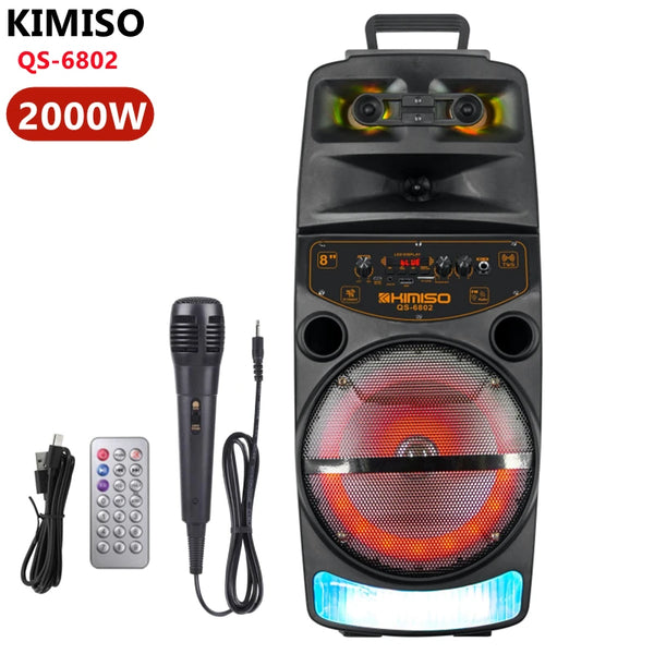 KIMISO QS-6802 Outdoor LED Lamp 8 Inch Trolley Speaker