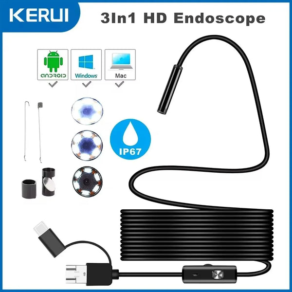 7MM Android Endoscope Camera 3-in-1