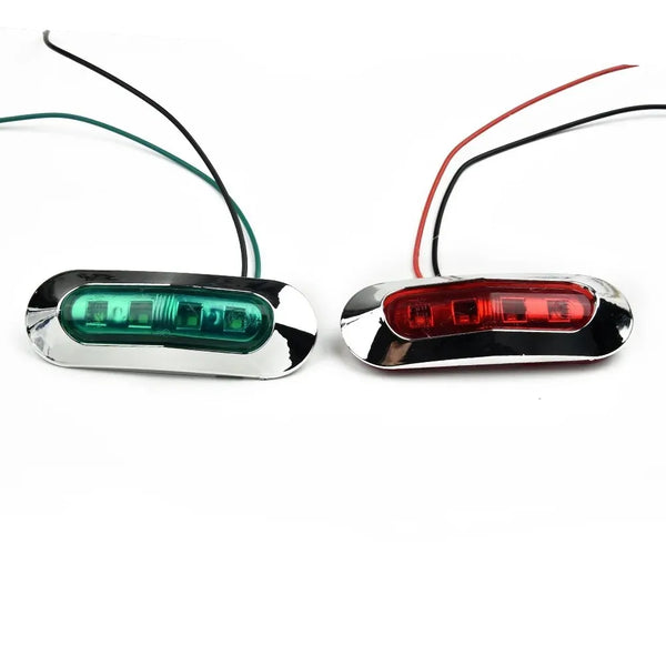 2Pcs Red Green LED Boat Navigation Light