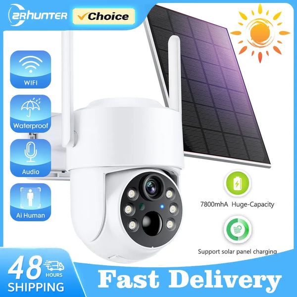 WiFi PTZ Camera Outdoor Wireless Solar IP Camera 4MP