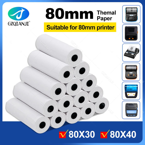 BPA Free 80*30mm 40mm Thermal Receipt Paper