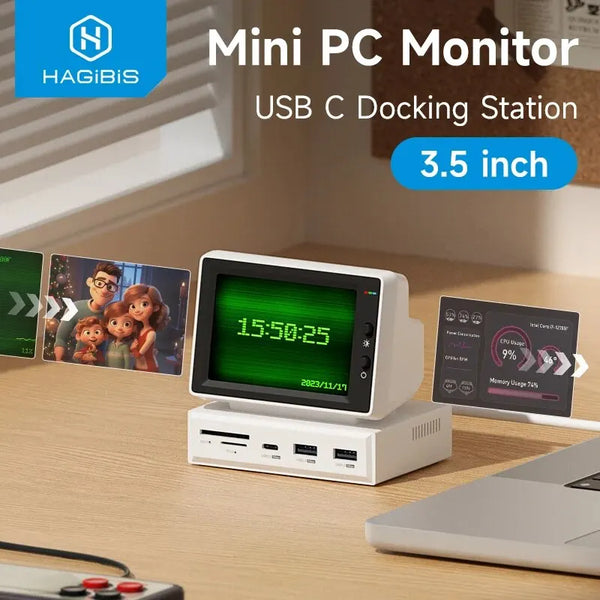 شاشة مصغرة 3.5 إنش AIDA64 مع USB C Hub
