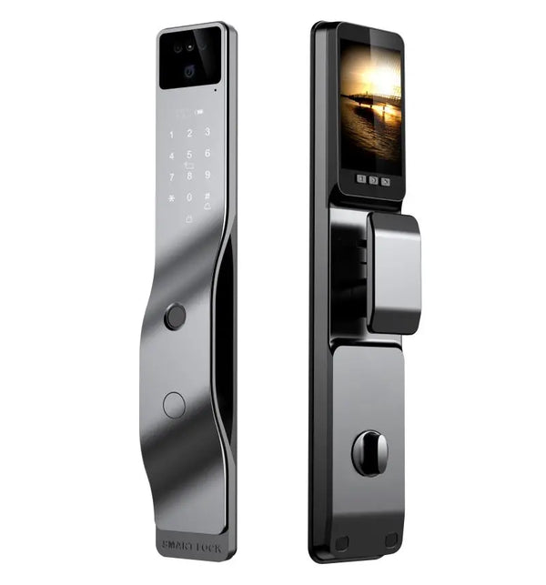 3D Face Recognition Smart Door Lock WiFi Electronic Home Lock with Camera RFID Card Compatible with Tuya for Smart Home Security