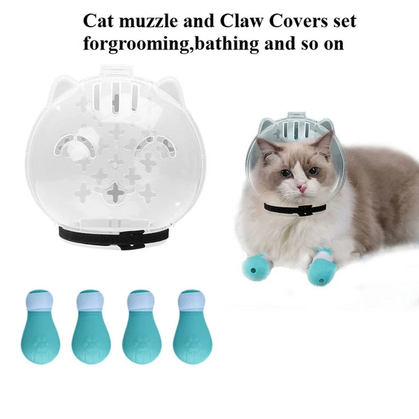 Cat Muzzle & Paw Protection Set