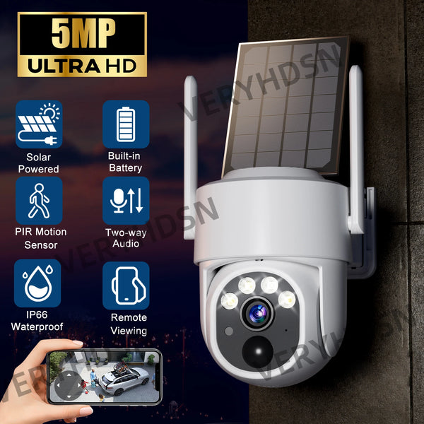 5MP IP Solar Power WiFi Camera Outdoor