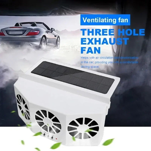 3 Head Solar Car Cooling Fan