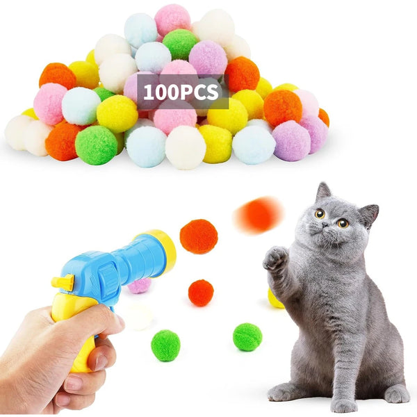 Plush Ball Shooting Gun Cat Toys