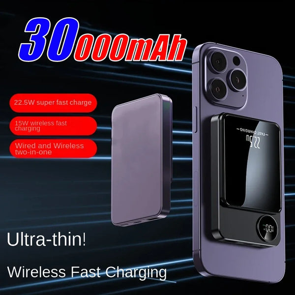 باور بانك لاسلكي مغناطيسي 30000mAh