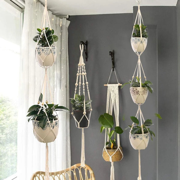 Handmade Macrame Plant Hanger with Flower Pot