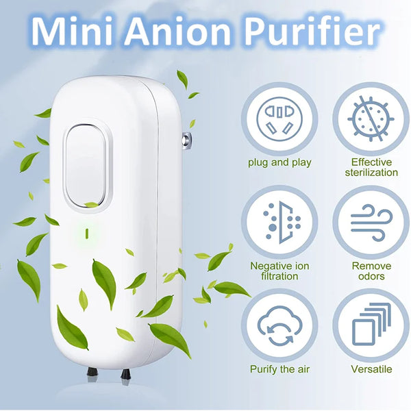 Mini Air Purifier for Home, Negative Ion Generator