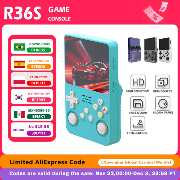 R36S Retro Handheld Video Game Console