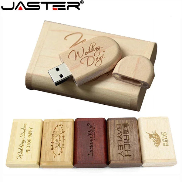 JASTER 128GB Wooden USB Flash Drive