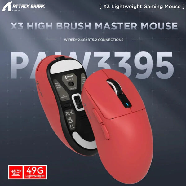 Attack Shark X3 Bluetooth Mouse, PixArt PAW3395