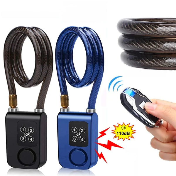 قفل دراجة 110dB مقاوم للماء مع تحكم عن بُعد