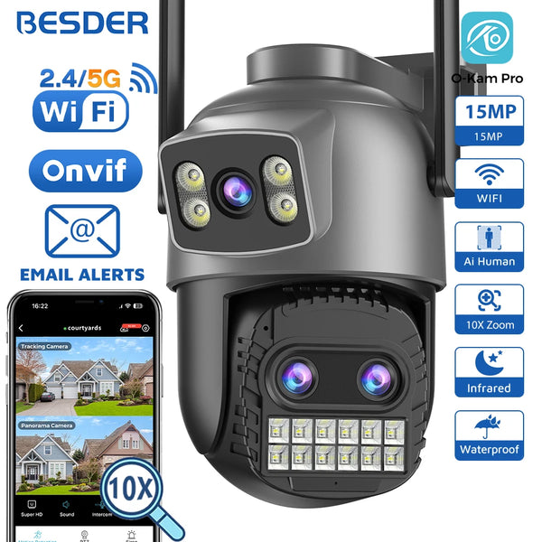 BESDER 15MP Wifi PTZ Outdoor Camera