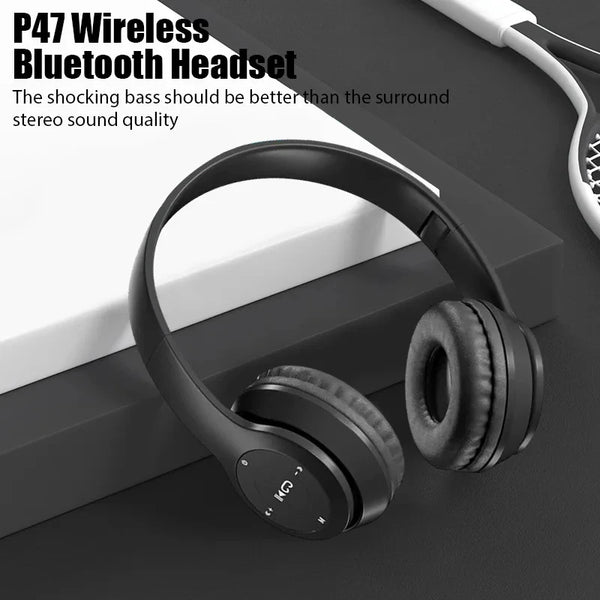 P47 Wireless Bluetooth Headphones with Mic
