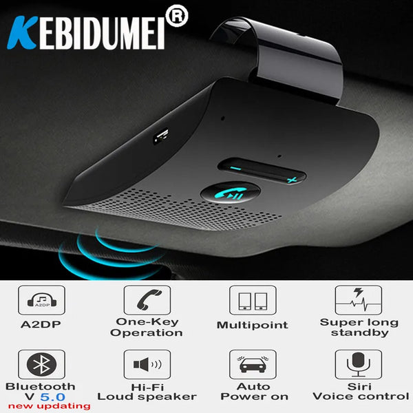 Bluetooth 5.0 Handsfree Car Kit with HIFI Speaker