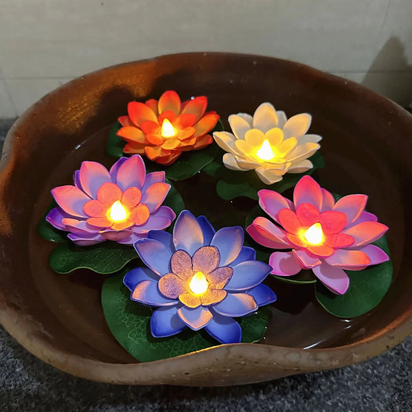 6PCS LED Lotus Night Lamp