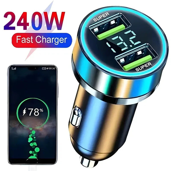 240W Car Charger with Digital Display