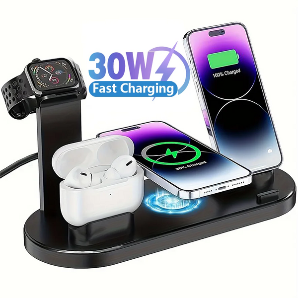 30W 7 in 1 Wireless Charger Stand Pad