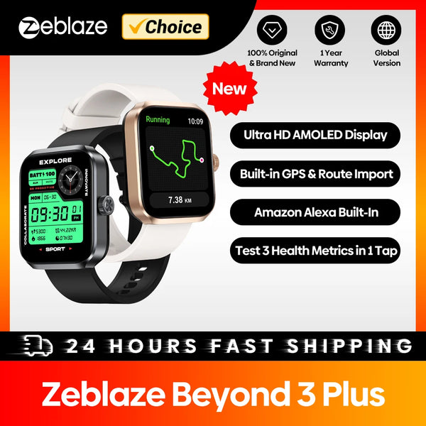 ساعة ذكية Zeblaze Beyond 3 Plus بشاشة AMOLED وGPS