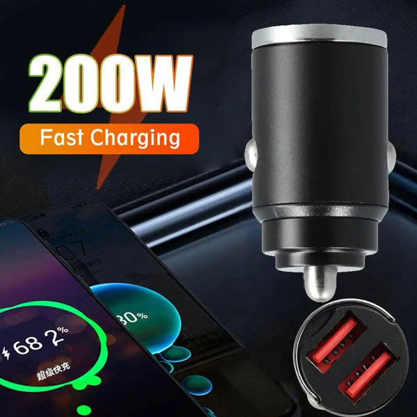 200W Mini Car Charger Lighter Fast Charging 100W PD