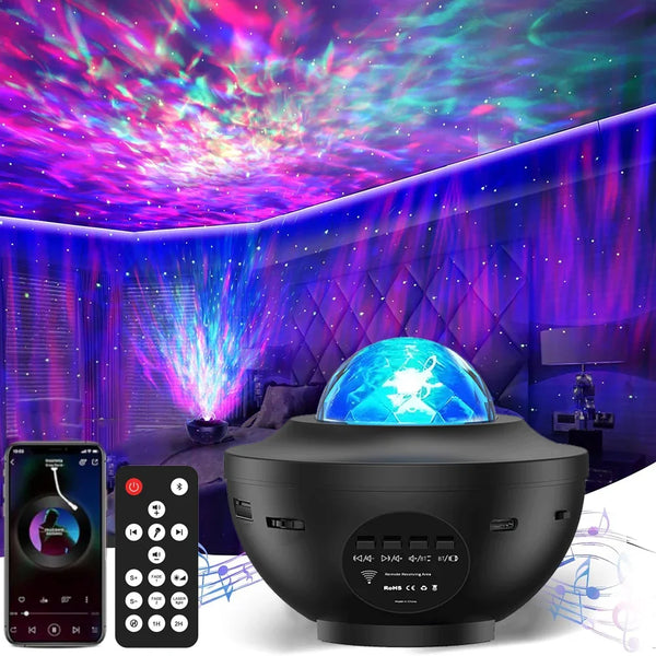 LED Starry Galaxy Projector Night Light with Bluetooth