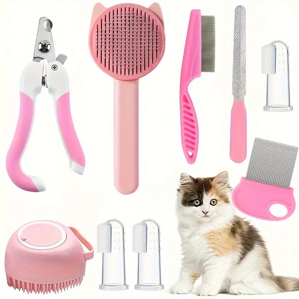 8Pcs Cat Grooming Beauty Kit