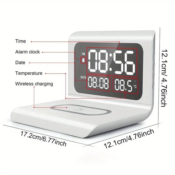 Wireless Charger with Detachable Alarm Clock