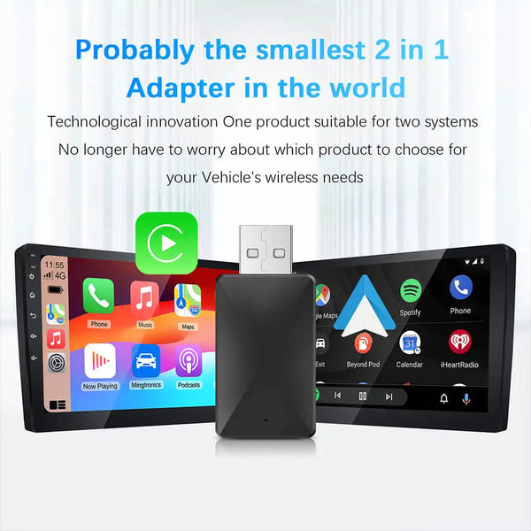 2in1 Wired to Wireless CarPlay Android Auto Adapter