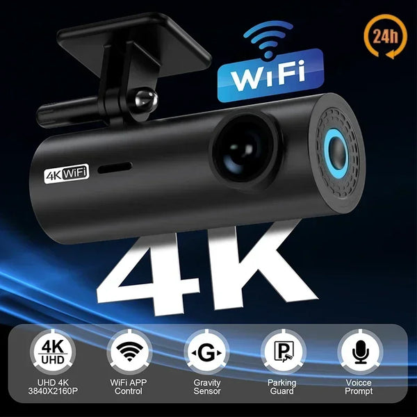 4K Dash Cam with WiFi & Parking Mode