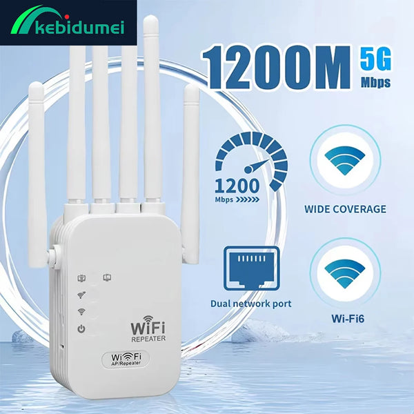 1200Mbps Dual-Band WiFi Repeater 6 Antennas