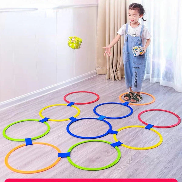 Kids Outdoor Toys Hopscotch Ring Jumping