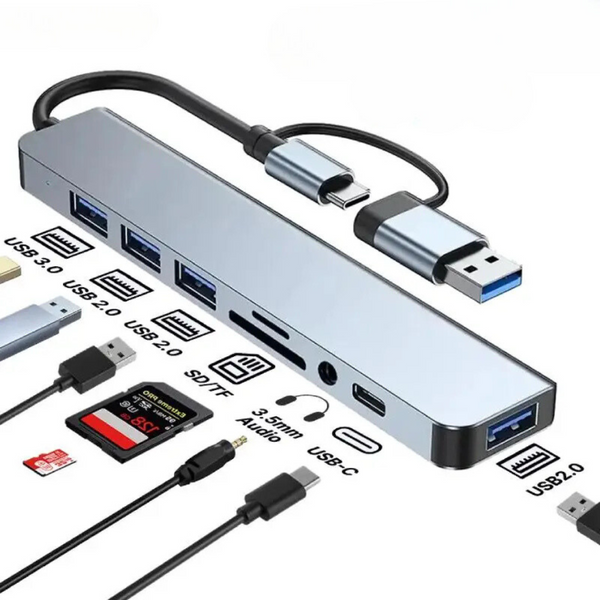 محول USB 3.0 Type-C مع قارئ بطاقات